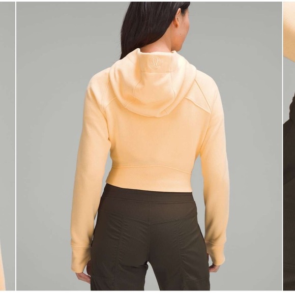 Lululemon Women's Sz 2(?) Hooded Scuba Full Zip Cropped Jacket Summer‎ Glow - Picture 2 of 9